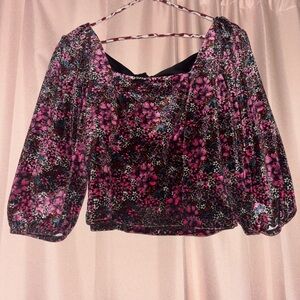 Floral Velvet Crop Top